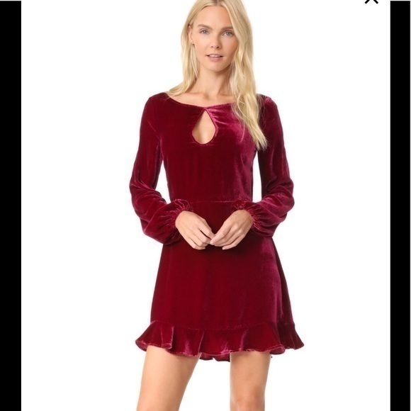 NWT For Love & Lemons Stretch Velvet Mini Dress - Picture 1 of 6